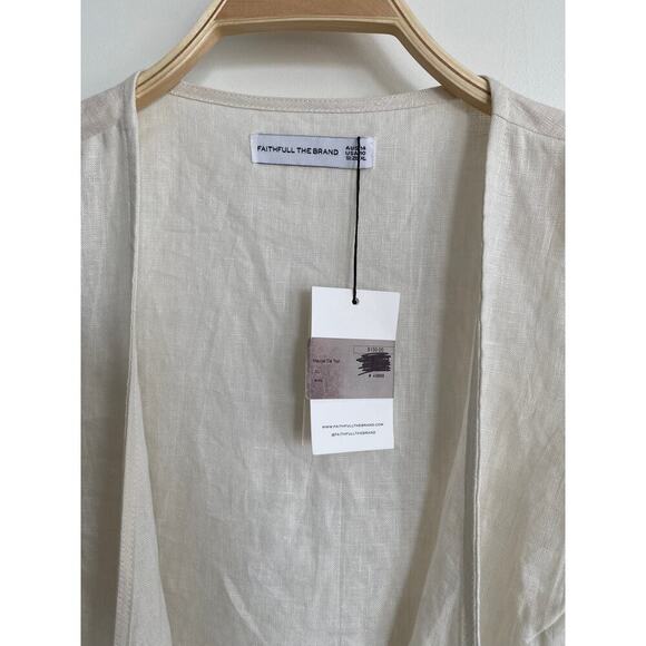 NWT Faithfull the Brand Marcie Linen Tie Crop Top - Picture 4 of 10
